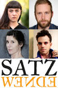 Collage aus Fotos von Anna Yeliz Schentke, Heinz Helle, Daniela Dröscher und Kim de l'Horizon sowie dem Satzwende-Logo